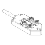 Brad from Molex 120119 Series Sensor Box, M12, 5m cable, 5 way, 4 port