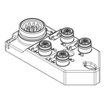 Brad from Molex 120251 Series Sensor Box, M12, 4 way, 4 port