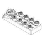 Brad from Molex 120119 Series Sensor Box, M12, 5 way, 8 port