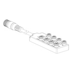 Brad from Molex 120119 Series Sensor Box, M12, 300mm cable, 5 way, 8 port