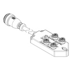 Brad from Molex 120119 Series Sensor Box, 1m cable, 5 way, 4 port