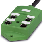 Phoenix Contact SACB Series Sensor Box, M12, 5m cable, 4 way, 4 port