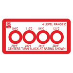 RS PRO Non-Reversible Temperature Sensitive Label, 104°C to 121°C, 4 Levels