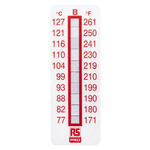 RS PRO Non-Reversible Temperature Sensitive Label, 77°C to 127°C, 10 Levels