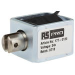 RS PRO Linear Solenoid, 24 V dc, 35.5 x 25.4 x 31.8 mm
