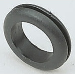 RS PRO Black PVC 12.5mm Round Cable Grommet for Maximum of 8mm Cable Dia.
