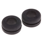 RS PRO Black Polychloroprene 11mm Round Cable Grommet for Maximum of 8mm Cable Dia.