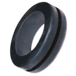 RS PRO Black PVC 22mm Round Cable Grommet for Maximum of 16mm Cable Dia.