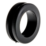 RS PRO Black PVC 22mm Round Cable Grommet for Maximum of 18 mm Cable Dia.
