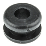 HellermannTyton Black PVC 10mm Round Cable Grommet for Maximum of 6 mm Cable Dia.
