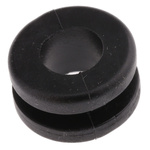 HellermannTyton Black PVC 11mm Round Cable Grommet for Maximum of 8 mm Cable Dia.