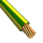 Alpha Wire EcoWire Series Green/Yellow 0.08 mm² Hook Up Wire, 28 AWG, 7/0.12 mm, 305m, MPPE Insulation