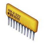 Bourns 4600X Series 1MΩ ±2% Bussed Through Hole Resistor Array, 9 Resistors, 1.25W total SIP package Pin