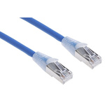 RS PRO Shielded Cat6a Cable 1m, Blue, Male RJ45/Male RJ45