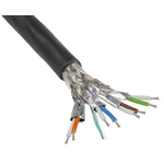Harting Black LSZH Cat7 Cable SF/FTP, 50m Unterminated/Unterminated