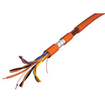 RS PRO 2 Pairs 100m 4 Core Telephone Cable CR1/C1 Fire Resistant Orange Sheath 100 V, 170 V