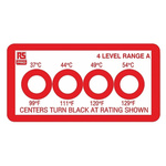 RS PRO Non-Reversible Temperature Sensitive Label, 37°C to 54°C, 4 Levels