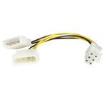 StarTech.com 4 Way Male LP4 to 6 Way Female PCIe Wire to Board Cable, 152.4mm