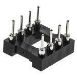 E-TEC 2.54mm Pitch Vertical 8 Way, Through Hole Turned Pin Open Frame IC Dip Socket