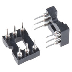 E-TEC 2.54mm Pitch Vertical 6 Way, Through Hole Turned Pin Open Frame IC Dip Socket