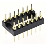 ASSMANN WSW Straight Through Hole Mount 2.54mm Pitch IC Socket Adapter, 14 Pin Male DIP to 14 Pin Male DIP