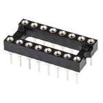 Preci-Dip 2.54mm Pitch Vertical 16 Way, Through Hole Turned Pin Open Frame IC Dip Socket, 1A