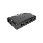 RS PRO 4 Port USB 2.0 USB A  Hub, AC Adapter - UK Plug Powered, 100 x 65 x 25mm