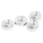 RS PRO Clear Passivated, Zinc Steel Clinch Nut, M3