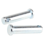 1-1/2in Bright Zinc Plated Steel Clevis Pin, 3/8in Diameter