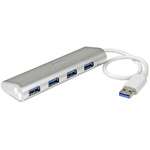 StarTech.com 4 Port USB 3.0 USB A  Hub, USB Bus Powered, 112 x 36 x 18mm
