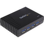 StarTech.com 4 Port USB 3.0 USB A  Hub, AC Adapter - UK Plug Powered, 95 x 68 x 23mm
