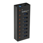 StarTech.com 7 Port USB 3.0 USB A  Hub, AC Adapter Powered, 110 x 44 x 24mm