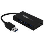 StarTech.com 4 Port USB 3.0 USB A, USB C  Hub, USB Bus Powered, 75 x 40 x 13mm