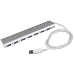 StarTech.com 7 Port USB 3.0 USB A  Hub, AC Adapter Powered, 183 x 37 x 18mm