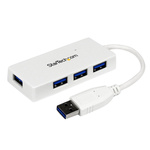 StarTech.com 4 Port USB 3.0 USB A  Hub, USB Powered, 80 x 36 x 14mm