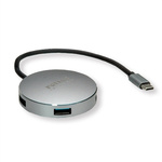 Roline 4 Port USB 3.2 USB C  Hub, USB Bus Powered, 200 x 60 x 11mm