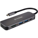 D-Link 3 Port USB C USB A, USB C USB C Hub, USB Bus Powered, 118 x 35 x 13.5mm