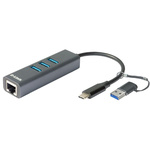 D-Link 5 Port USB Ethernet Adapter USB C RJ45 to USB C 5000Mbit/s Network Speed