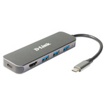 D-Link 4 Port USB 1.1, USB 2.0, USB 3.0 USB C USB C Hub, USB Bus Powered, 118 x 35 x 13.5mm