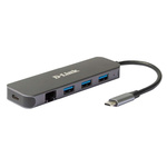 D-Link 4 Port USB 1.1, USB 2.0, USB 3.0 USB C USB C Hub, USB Bus Powered, 118 x 35 x 13.5mm