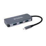 D-Link 4 Port USB 1.1, USB 2.0, USB 3.0 USB C USB C Hub, USB Bus Powered, 103 x 45.5 x 15mm
