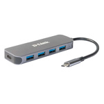 D-Link 5 Port USB 1.1, USB 2.0, USB 3.0 USB C USB C Hub, USB Bus Powered, 118 x 35 x 13mm