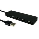 4 Port USB 2.0 USB A  Hub, USB Powered, 195 x 108 x 20mm