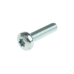 Zinc plated & clear Passivated Pan Steel Tamper Proof Security Screw, M5 x 20mm