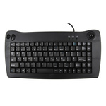 RS PRO Wired USB Trackball Mini Keyboard, QWERTY (UK), Black