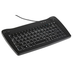 RS PRO Wired PS/2 Trackball Mini Keyboard, QWERTY (UK), Black