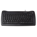 RS PRO Wired USB Trackball Mini Keyboard, AZERTY, Black