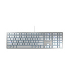 CHERRY Wired USB Keyboard, QWERTY (UK), Silver, White