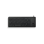 CHERRY Wired USB Compact Trackball Keyboard, QWERTY (Italy), Black
