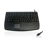 Ceratech Wired USB Compact Touchpad Keyboard, QWERTY (US), Black